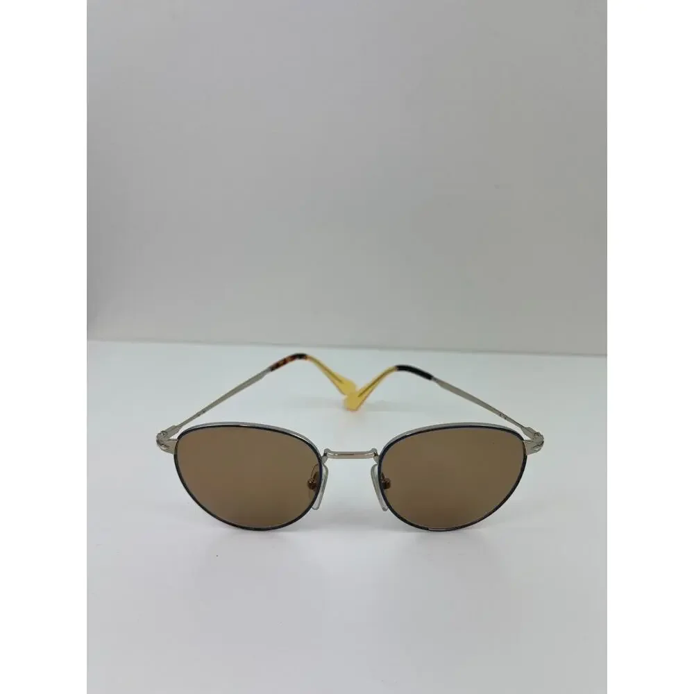 PERSOL Unisex PO2445S PO/2445/S 1084/53 Gold/Blue Fashion Round Sunglasses Mens